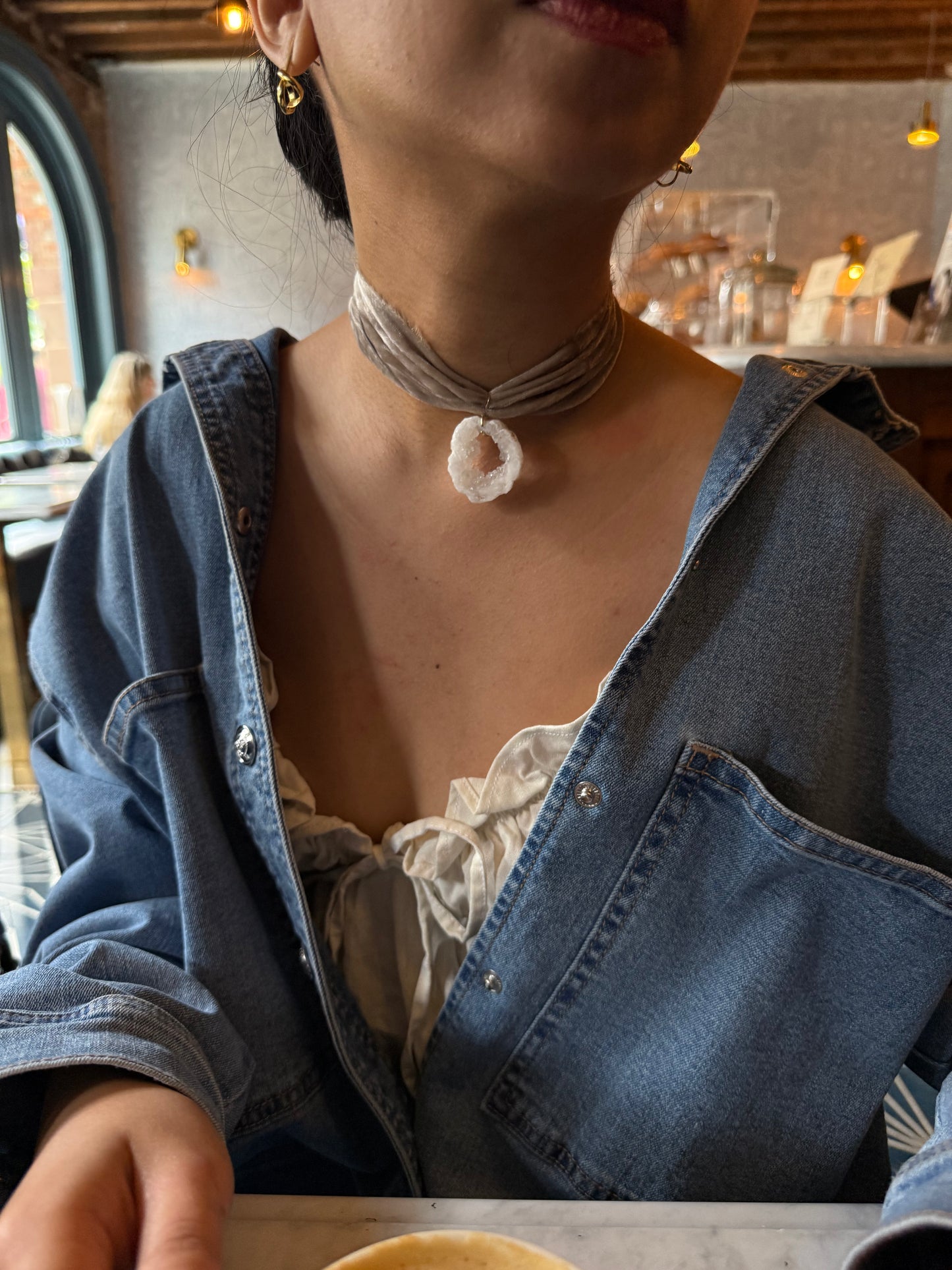 Occo Druzy Velvet Choker