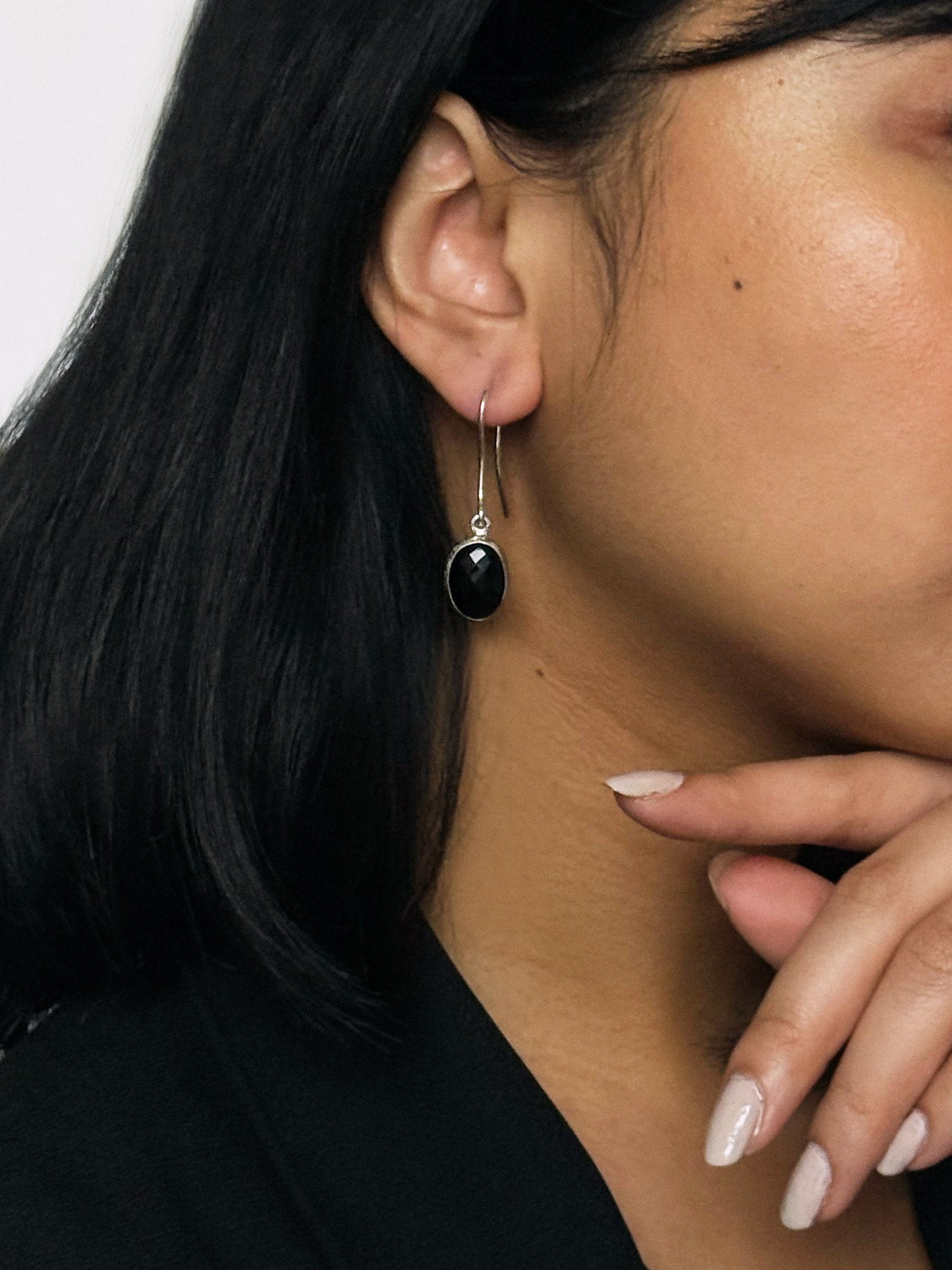 Black Chalcedony Dangling