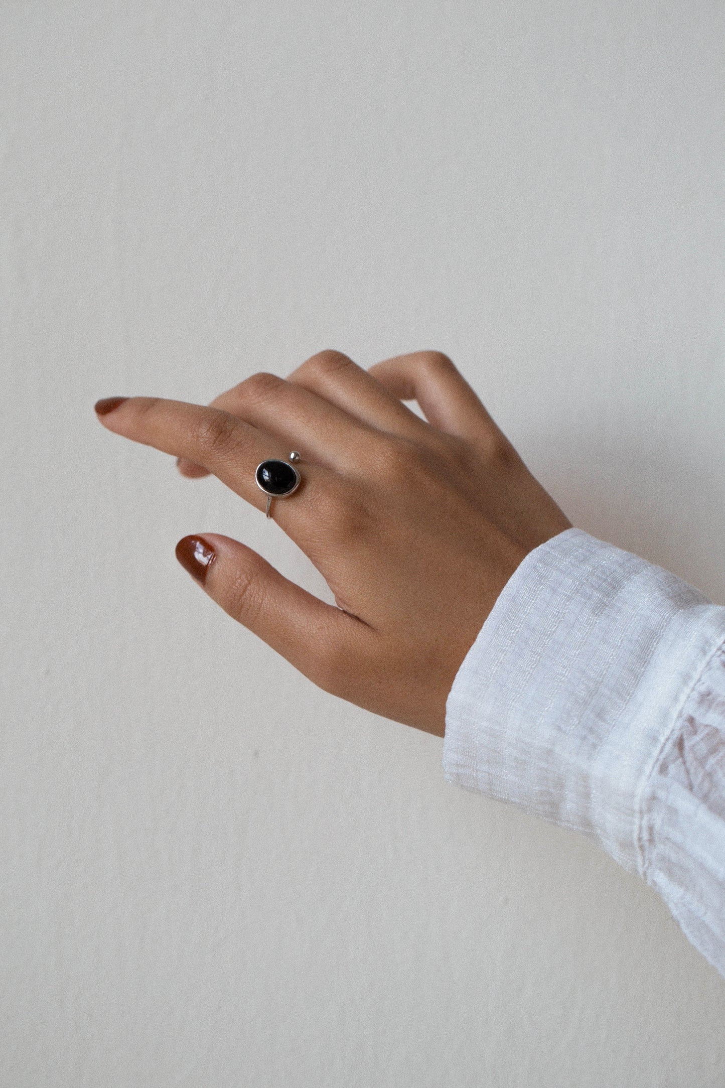 Noel Black Agate Ring