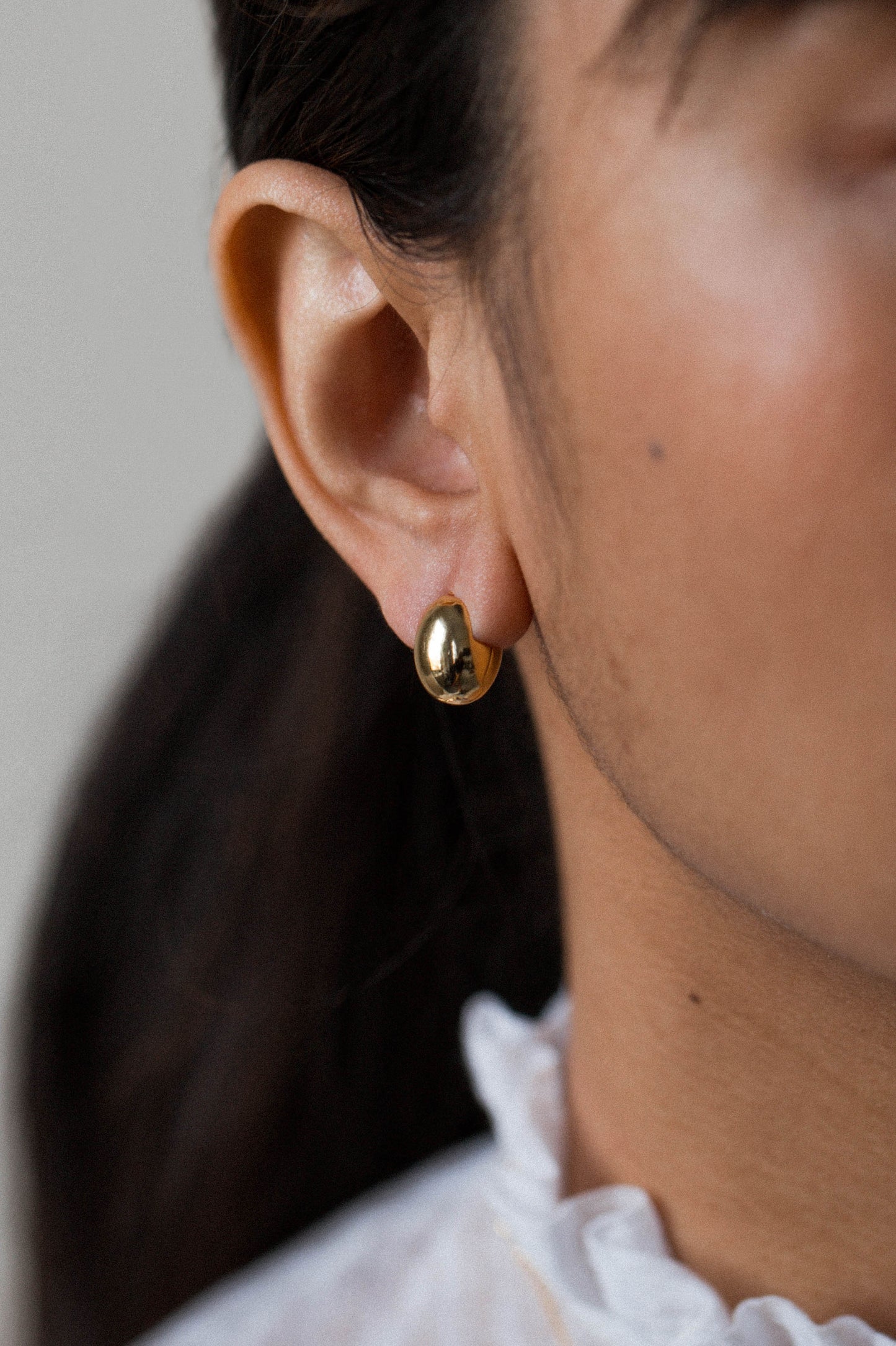 Chestnut Dome Huggie Earrings