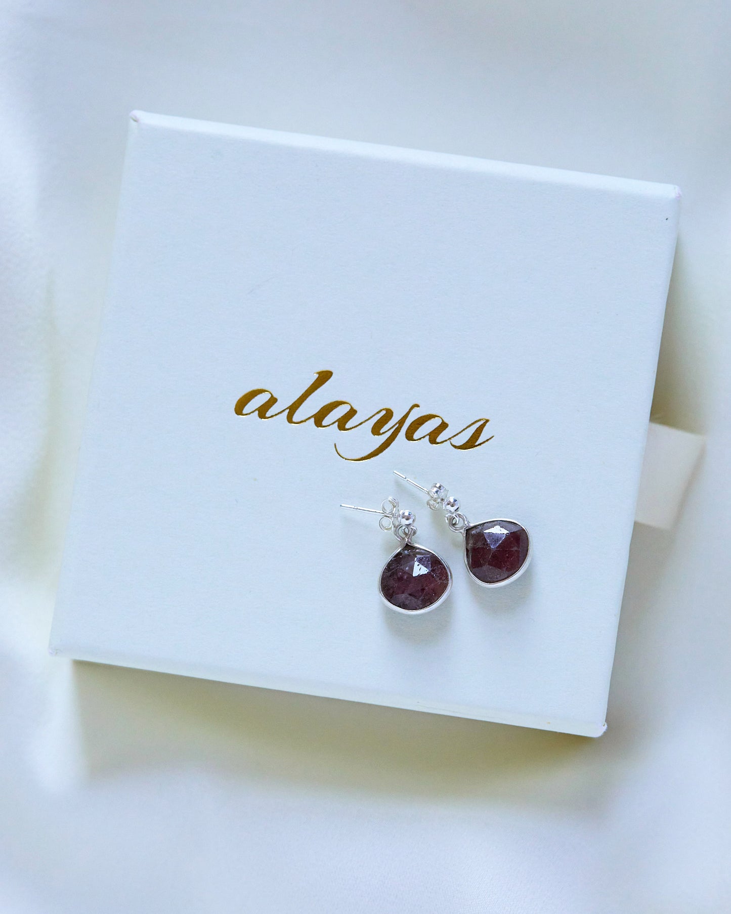 Ruby Teardrop Dangle Earrings