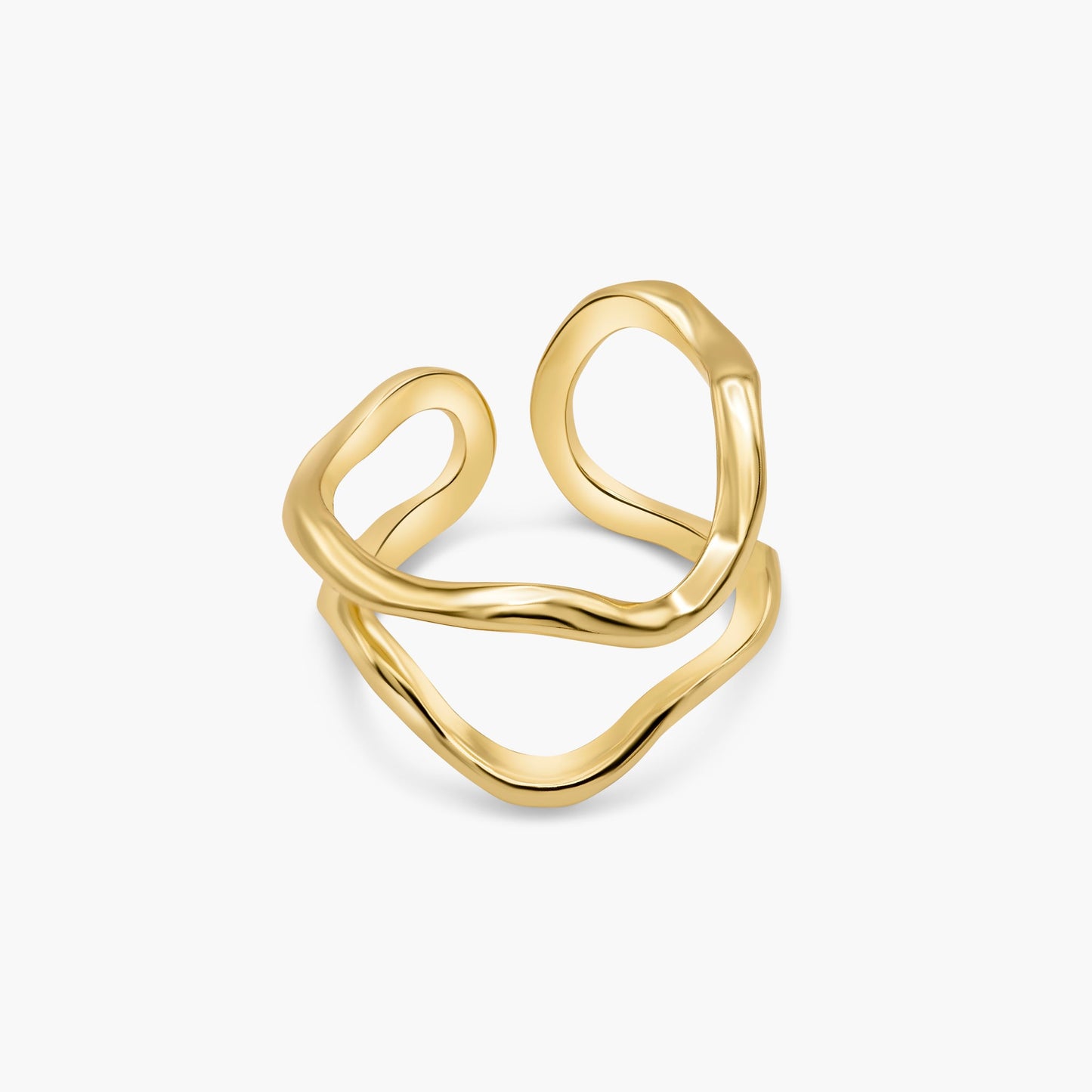 Milky Way Hammered Double Ring