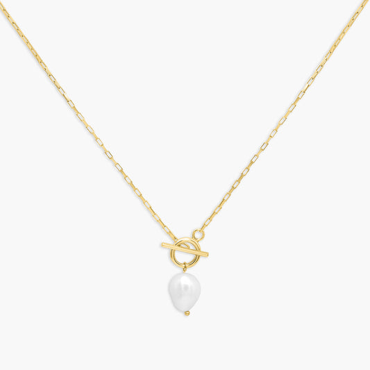 Myrtle Toggle Lock Pearl Pendant Necklace