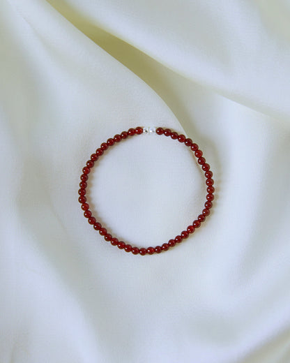 Red Carnelian Beaded Bracelet