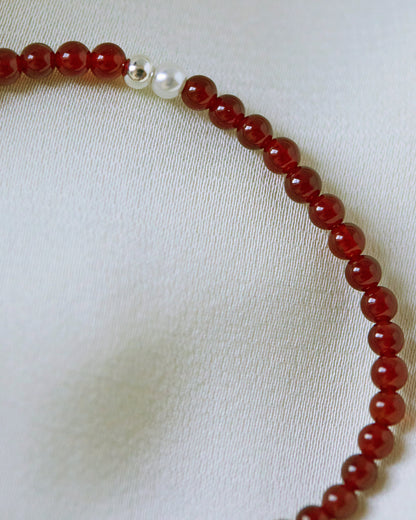 Red Carnelian Beaded Bracelet