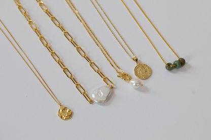 Baroque Pearl Paperclip Necklace