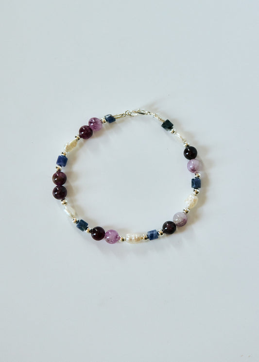 Pearl, Sodalite & Jasper Beaded Bracelet | Multi-Gemstone Bracelet