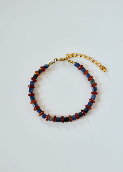 Sodalite & Red Aventurine Bracelet | Blue and Red Gemstone Bracelet