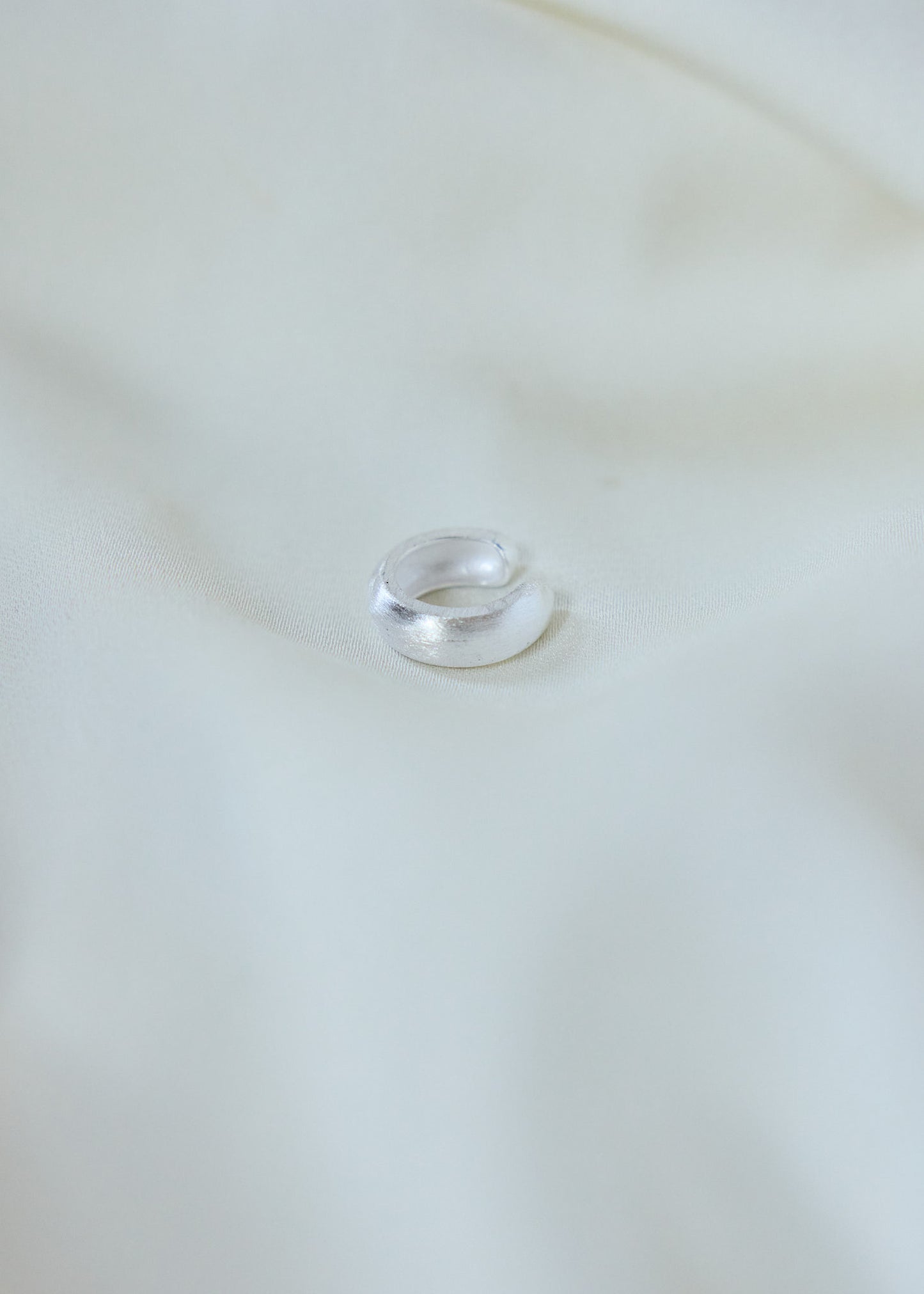 Sterling Silver Sculptural Cuff | Brushed Matte Wide Band