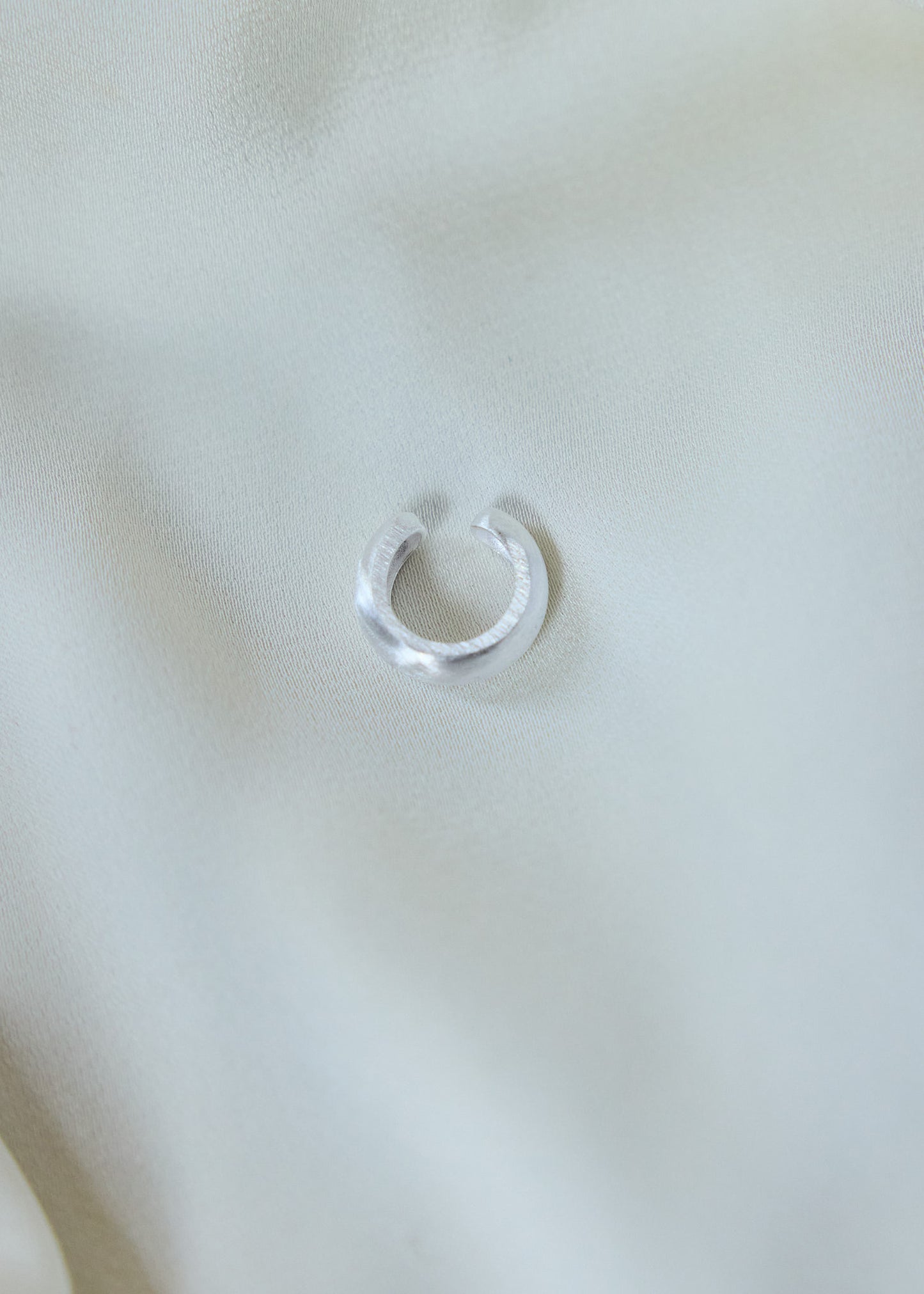 Sterling Silver Sculptural Cuff | Brushed Matte Wide Band