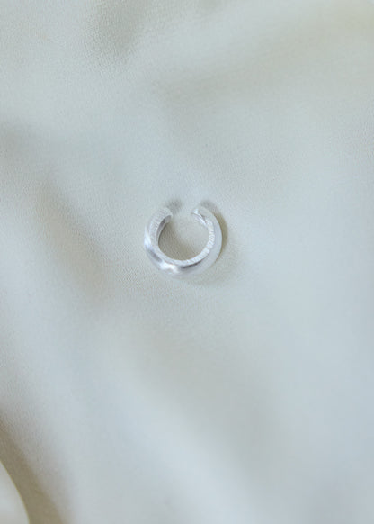 Sterling Silver Sculptural Cuff | Brushed Matte Wide Band