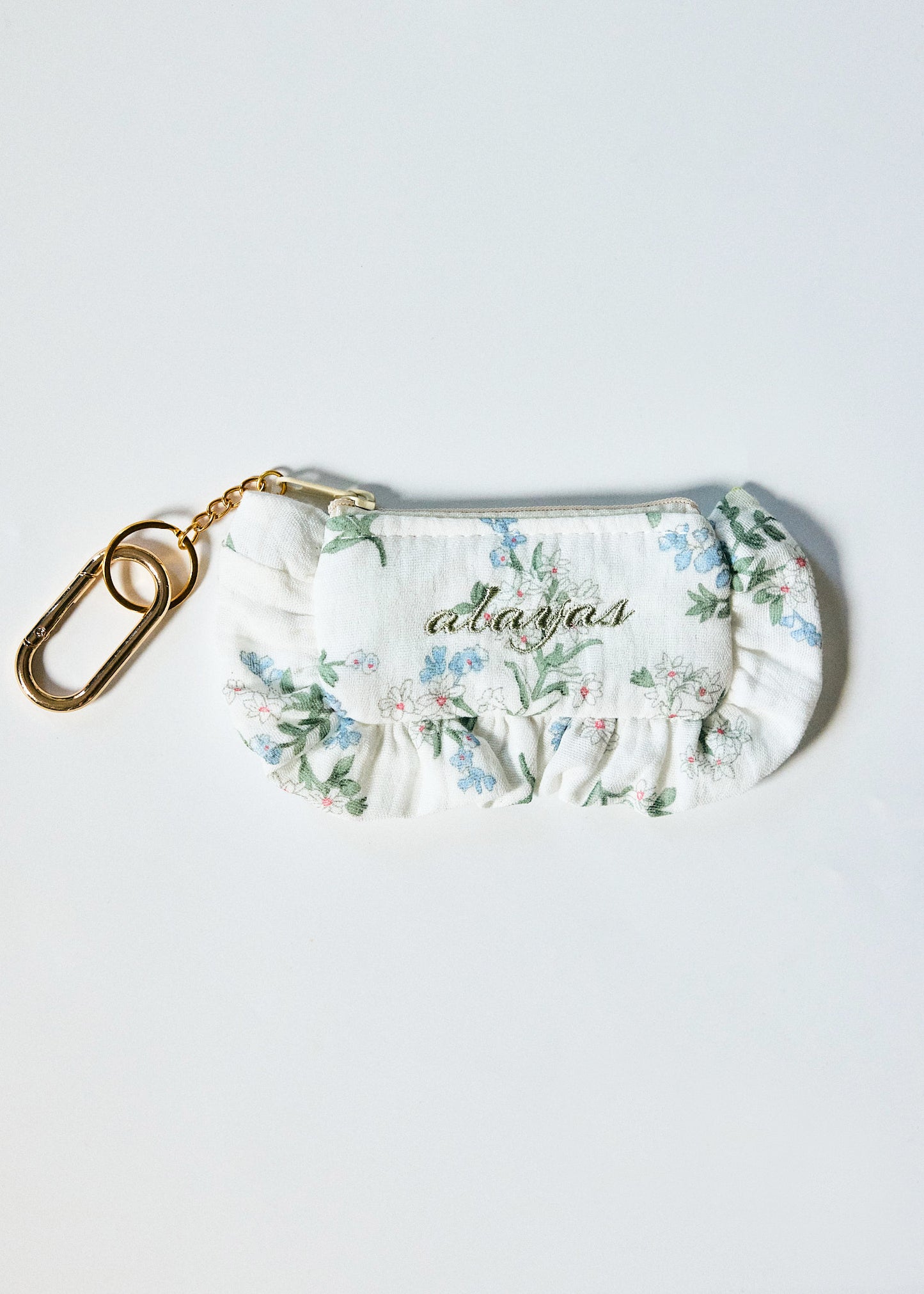 Alayas Floral Embroidered Ruffle Pouch | Small, Large & Set Options