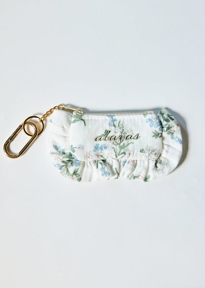 Alayas Floral Embroidered Ruffle Pouch | Small, Large & Set Options