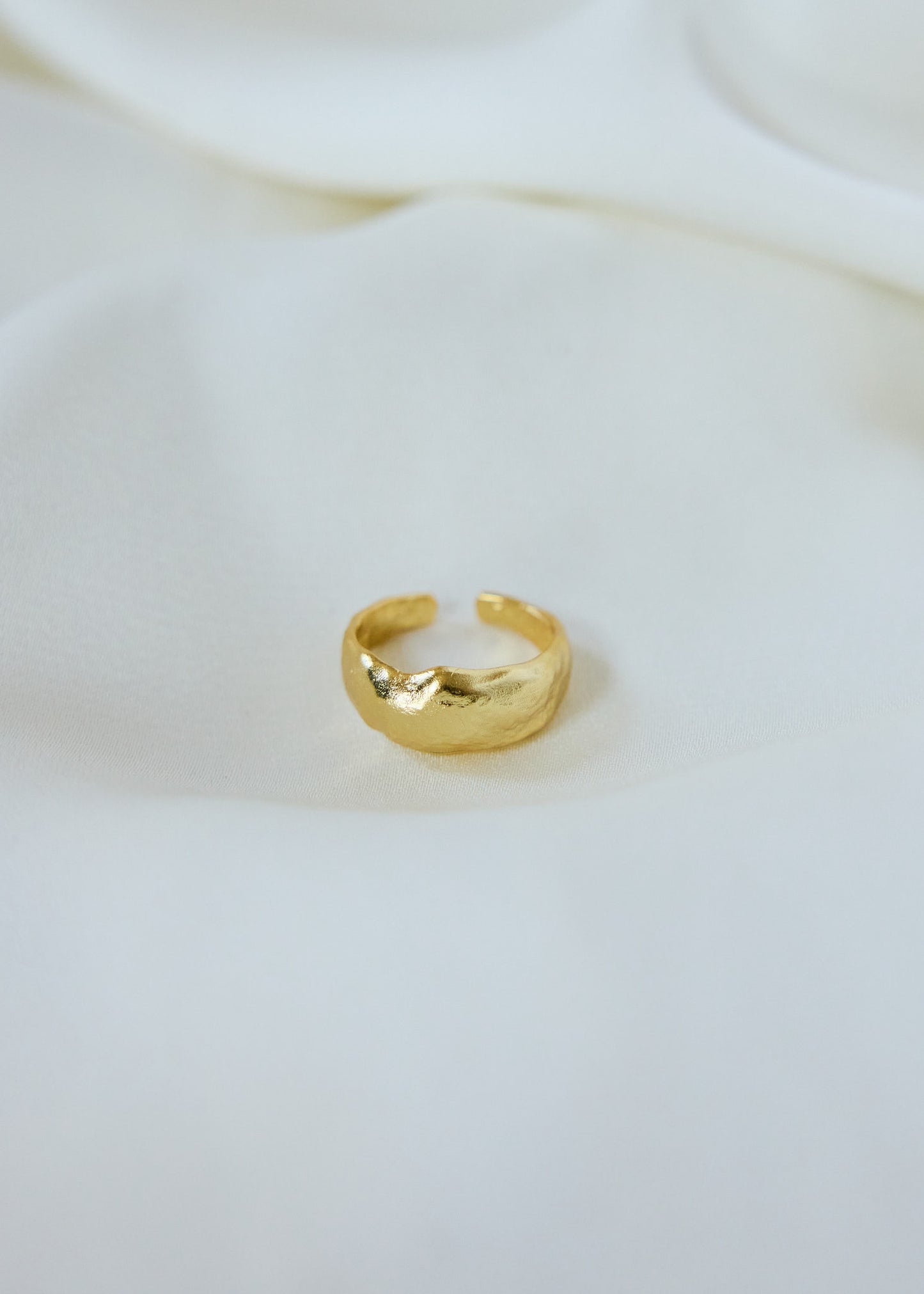 Irregular Vintage-inspired Adjustable Ring | Gold-Plated Sterling Silver