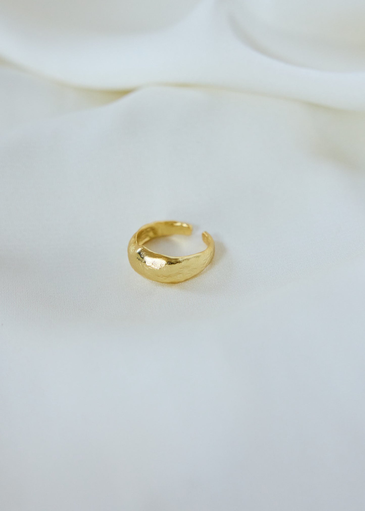 Irregular Vintage-inspired Adjustable Ring | Gold-Plated Sterling Silver