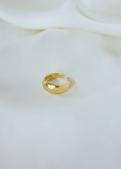 Irregular Vintage-inspired Adjustable Ring | Gold-Plated Sterling Silver