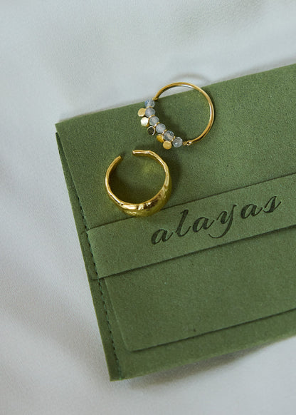 Irregular Vintage-inspired Adjustable Ring | Gold-Plated Sterling Silver
