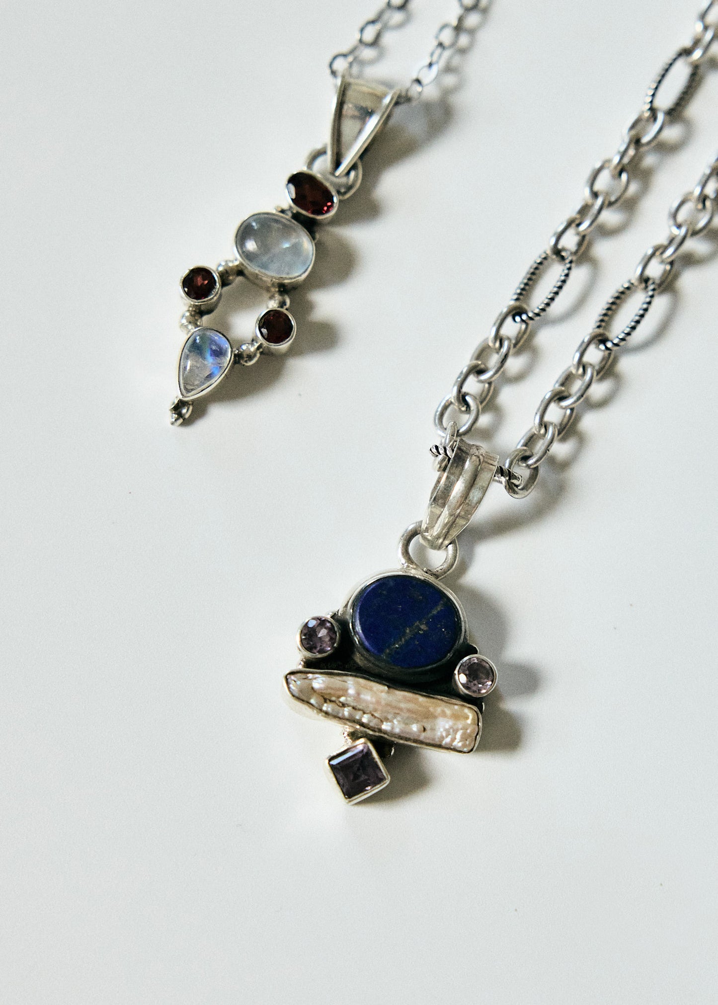 Lapis Lazuli, Pearl & Amethyst Pendant Necklace | Pendant Only
