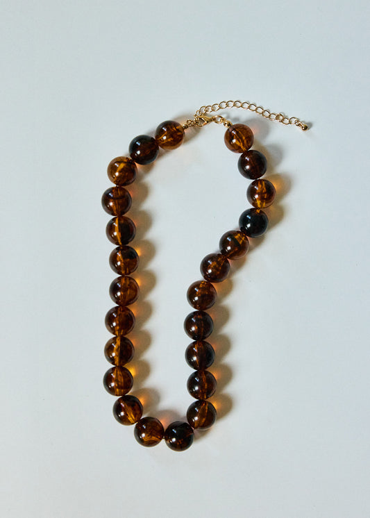 Chunky Amber Bead Necklace