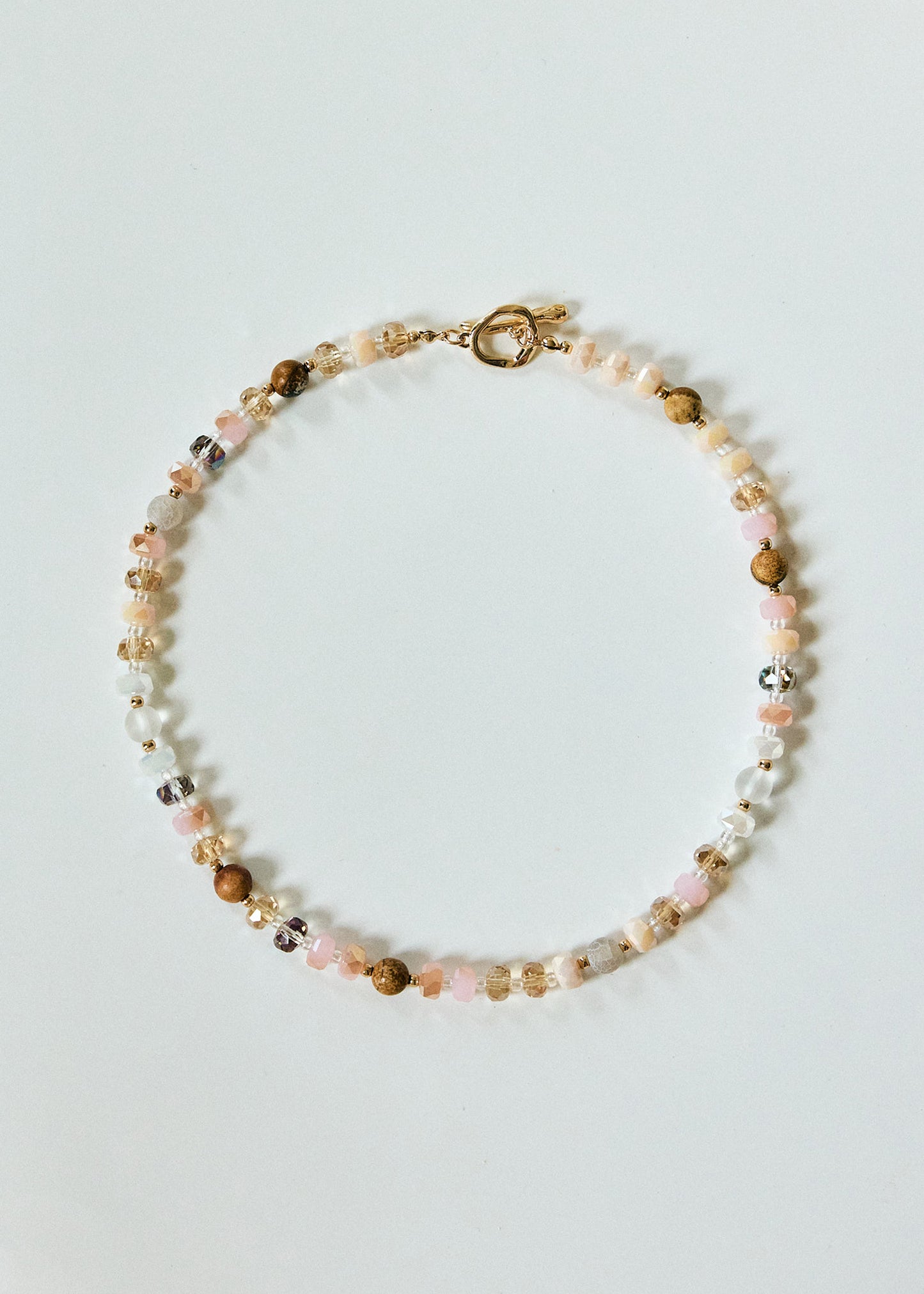 Jasper and Glass Bead Toggle Necklace