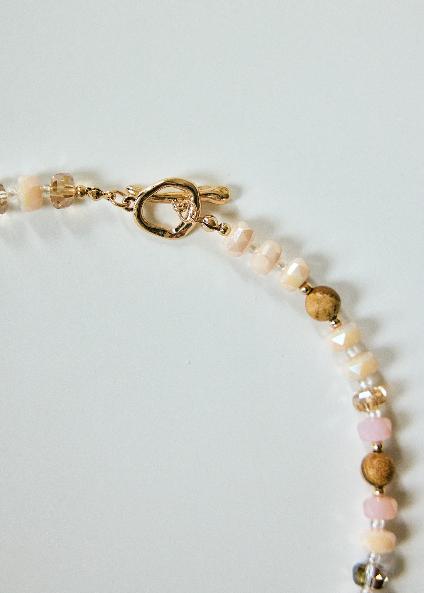 Jasper and Glass Bead Toggle Necklace