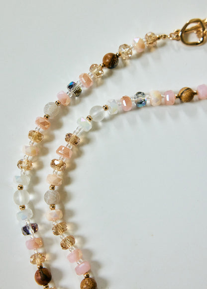 Jasper and Glass Bead Toggle Necklace
