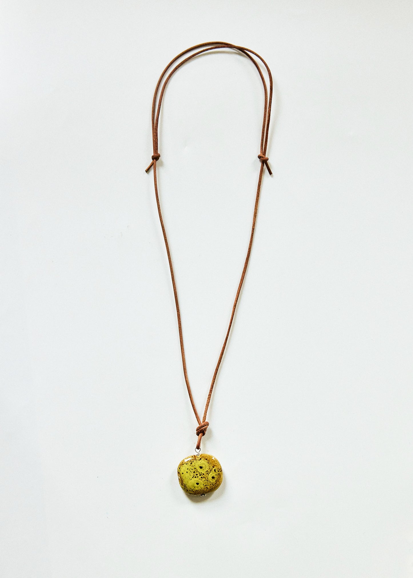 Chartreuse Ceramic Pendant Necklace