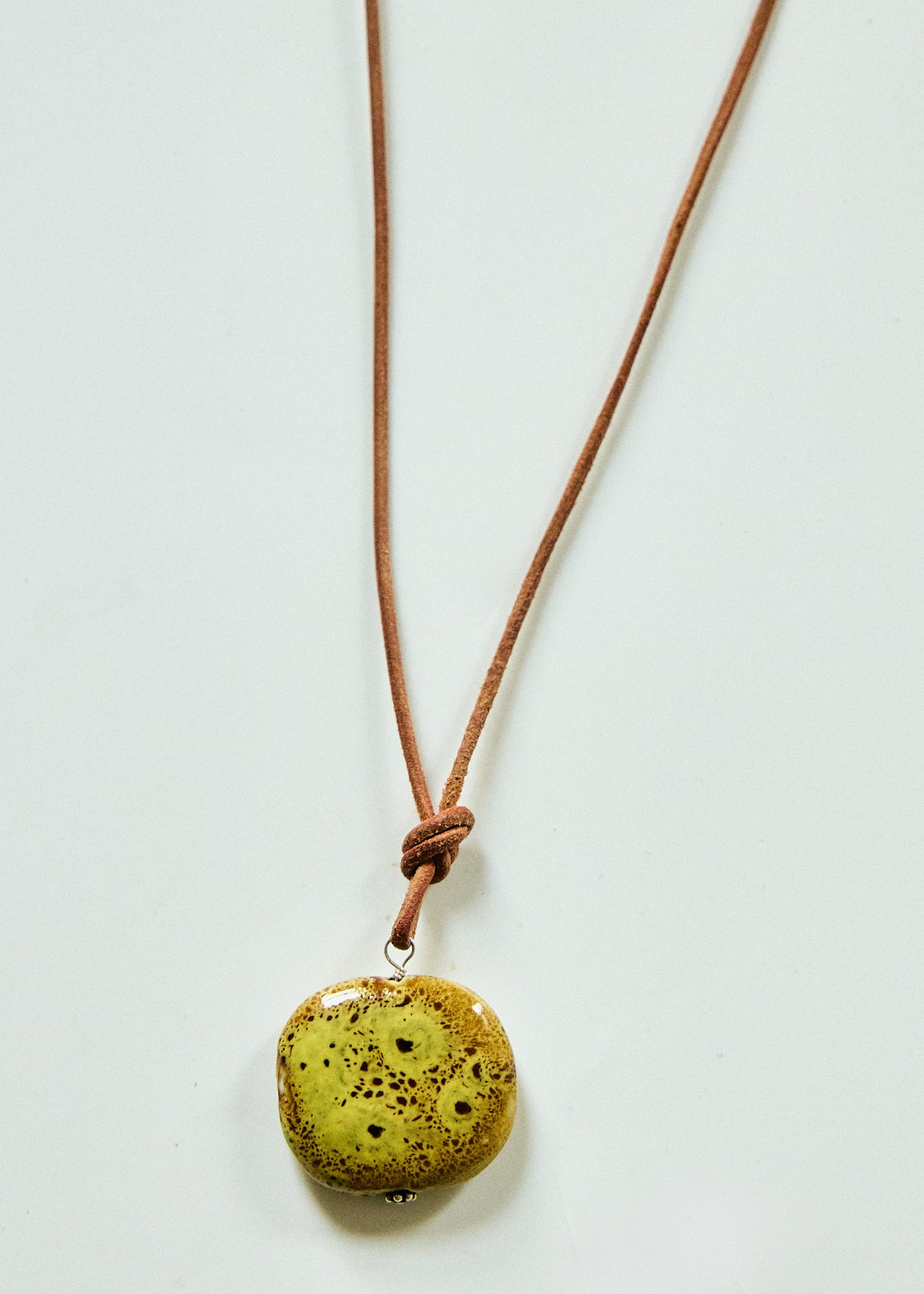 Chartreuse Ceramic Pendant Necklace