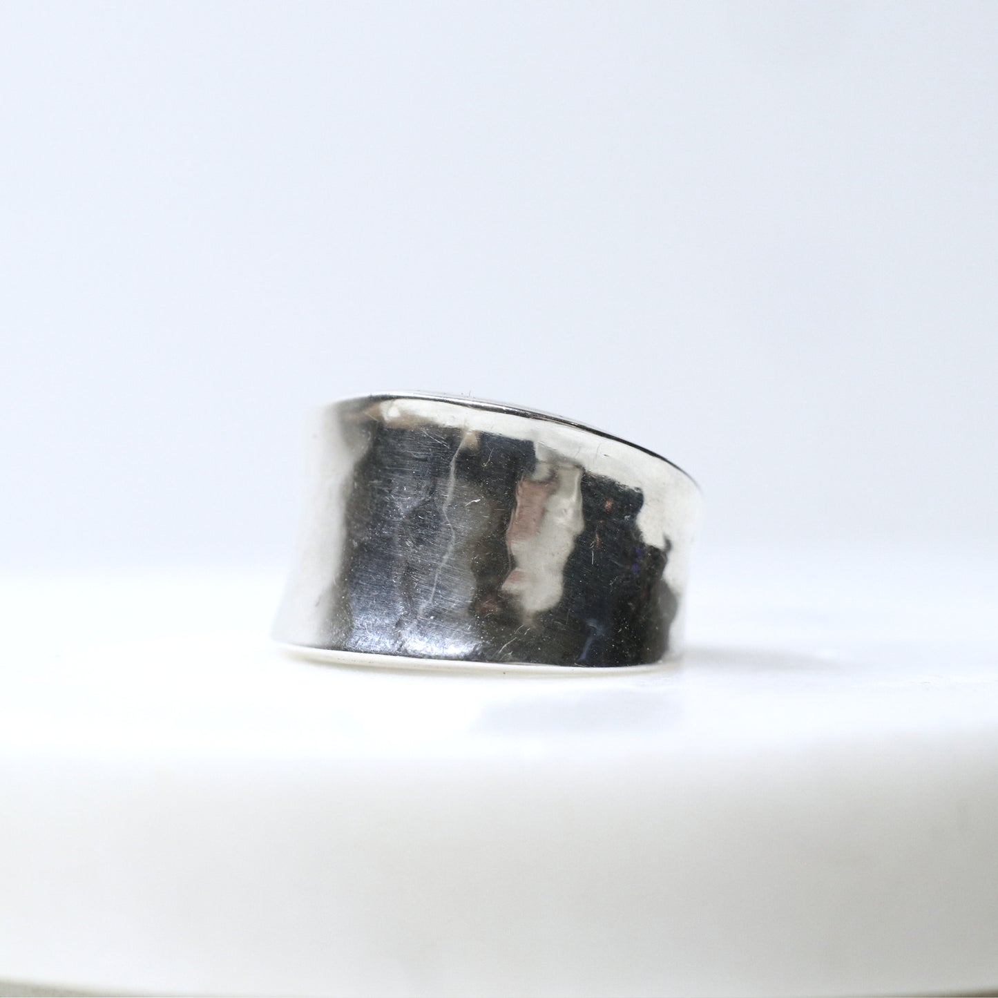 Hammered Wide Band Ring