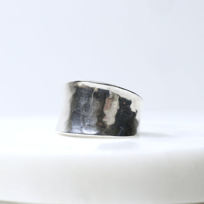 Hammered Wide Band Ring