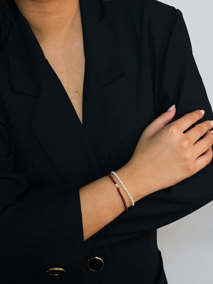 Red Carnelian Beaded Bracelet