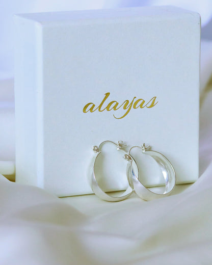 Sleek Tapered Hoop Earrings