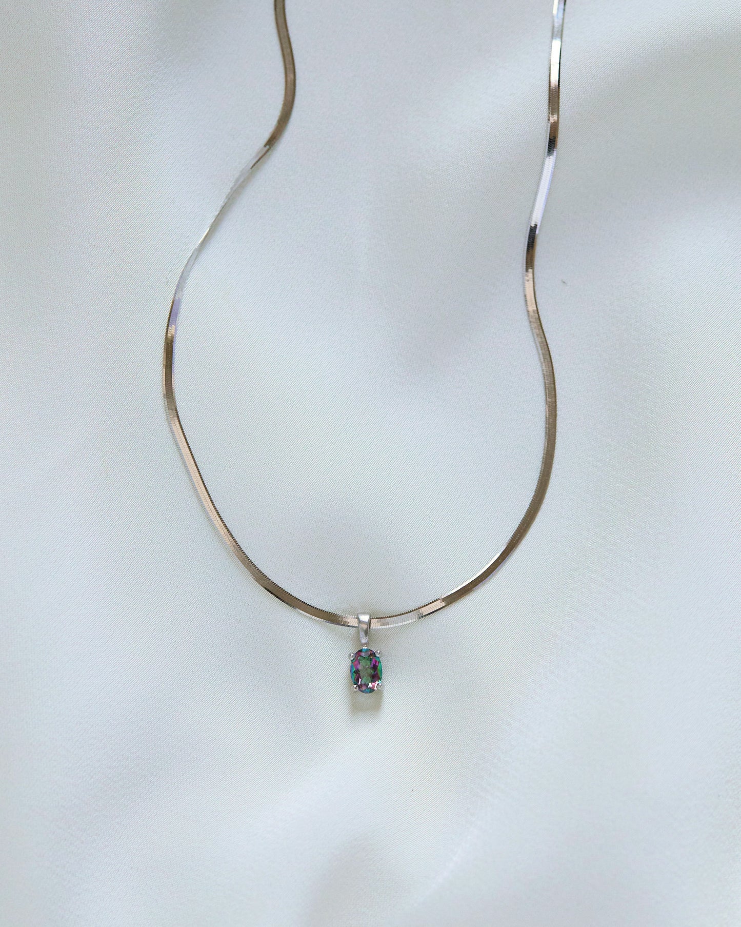 Topaz Snake Chain Necklace