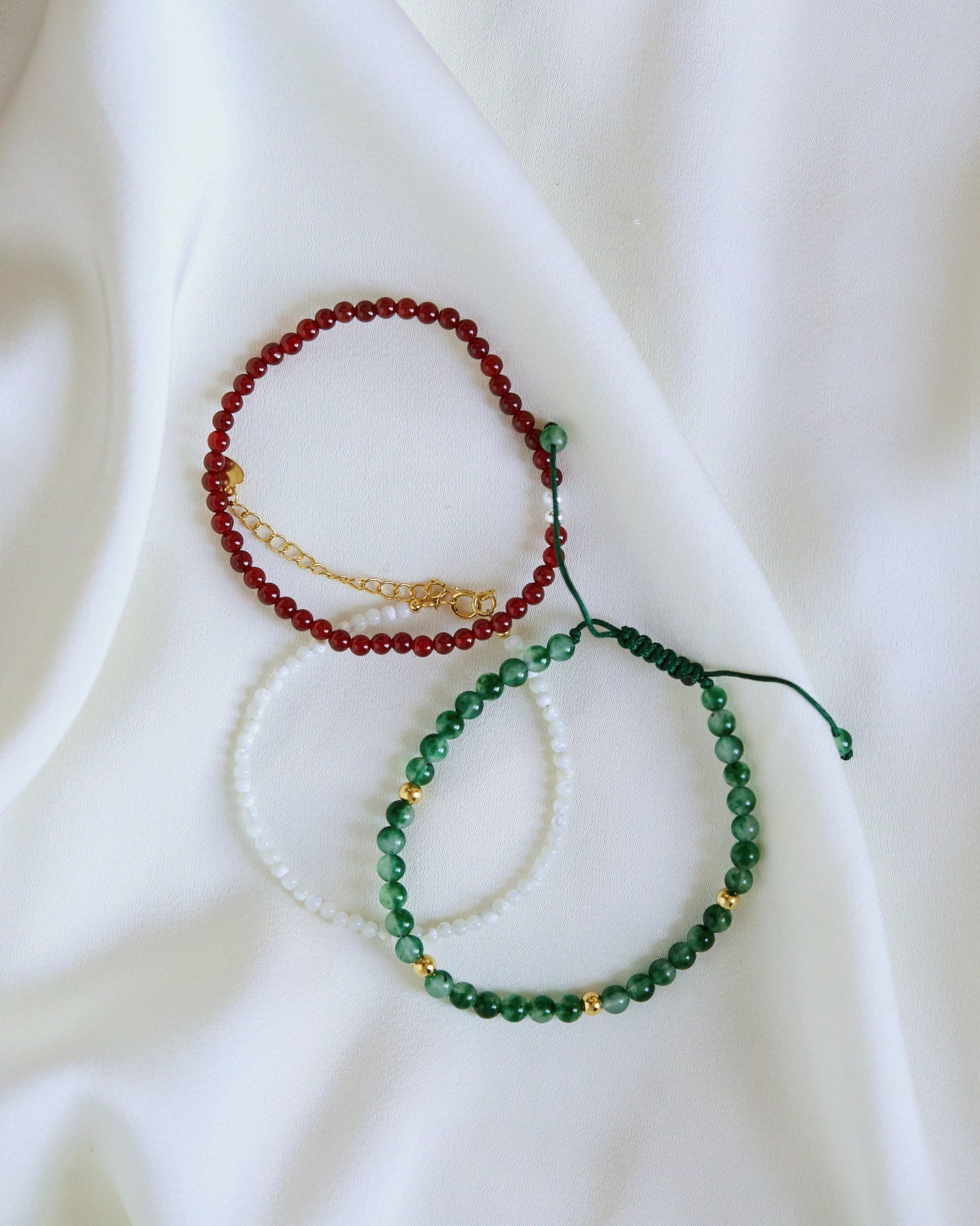 Green Carnelian Beaded Bracelet