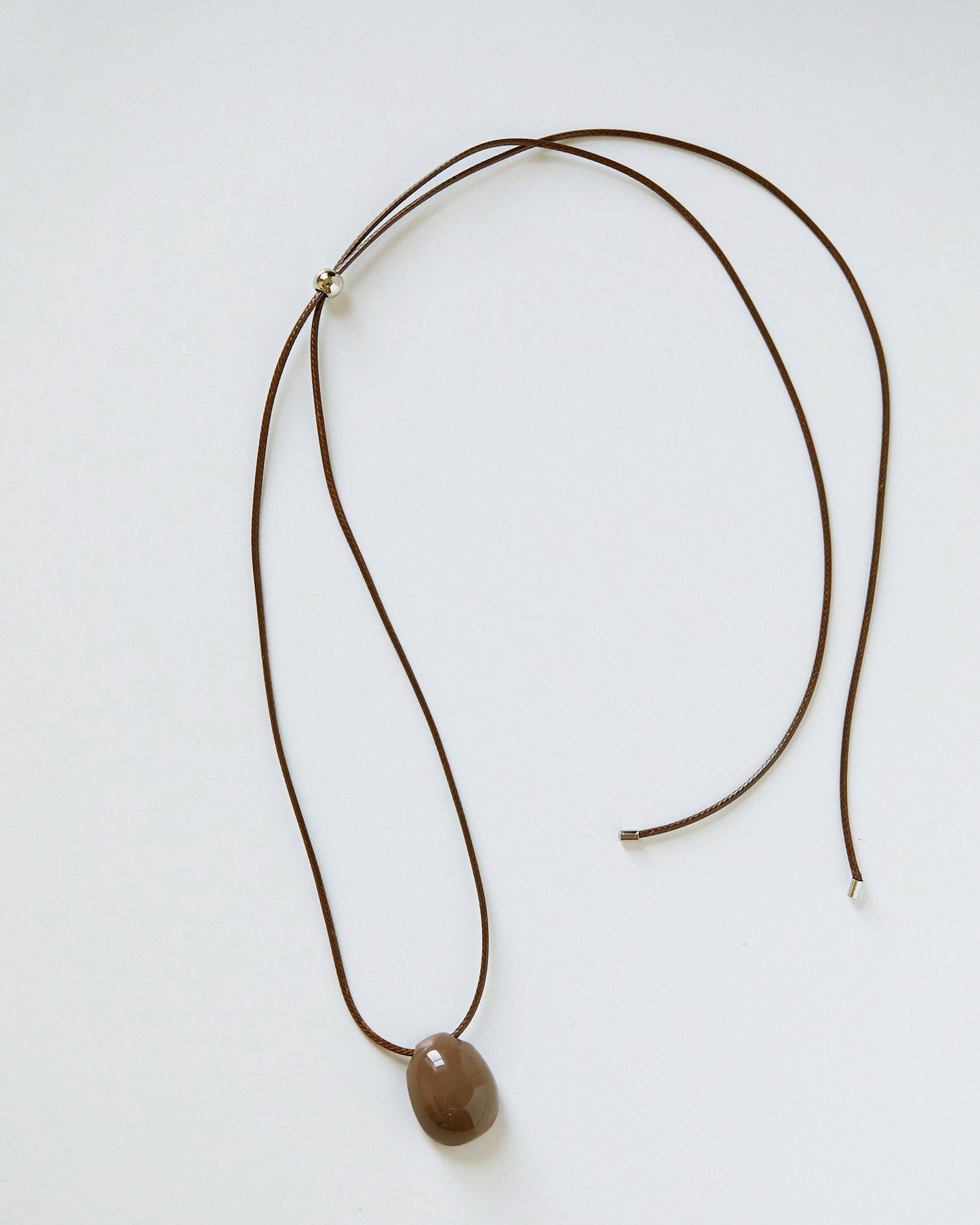 Brown Pebble Necklace (30" Cord)