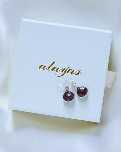 Ruby Teardrop Dangle Earrings