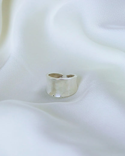 Hammered Wide Band Ring