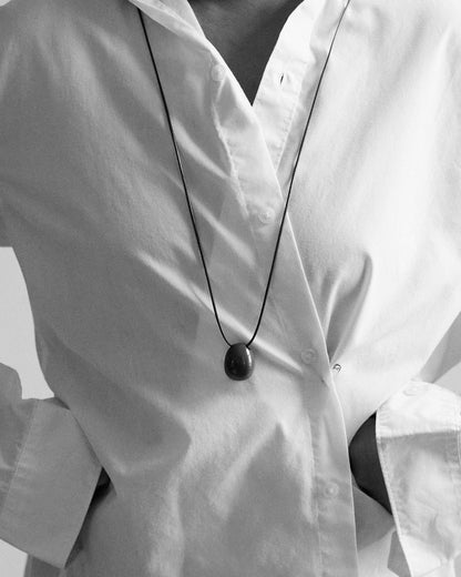 Brown Pebble Necklace (30" Cord)