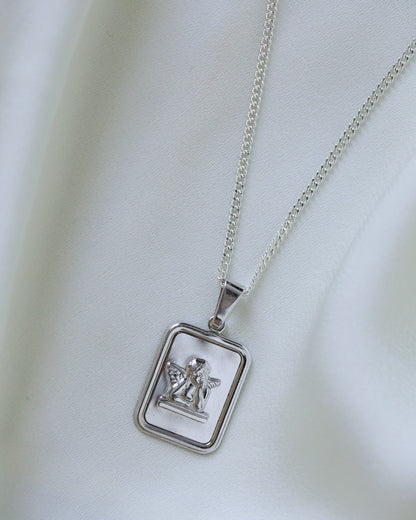 Cherub Pendant Necklace (24” Curb Chain)