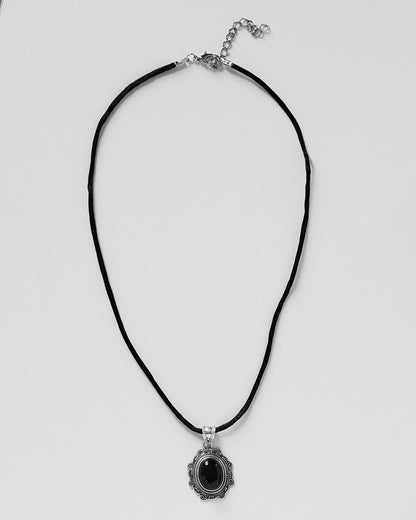 Vintage Inspired Black Chalcedony Necklace